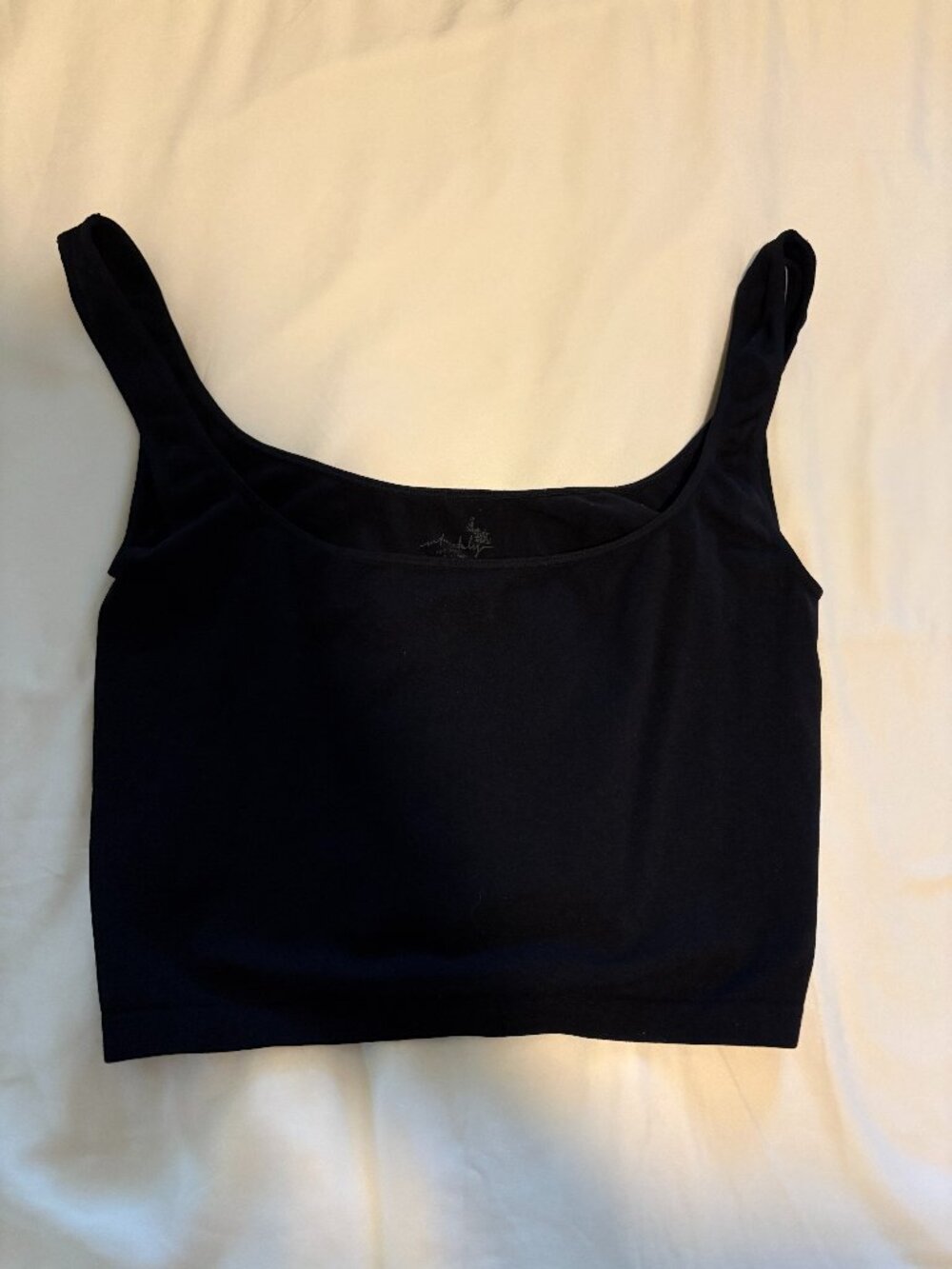 Free People Black Seamless Crop Tank Top Size M/L